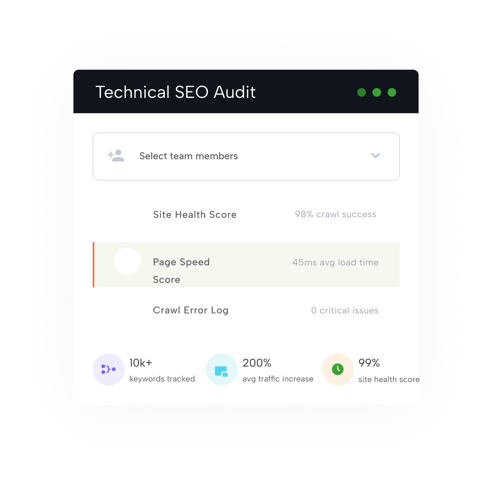 Dashboard audit SEO teknis